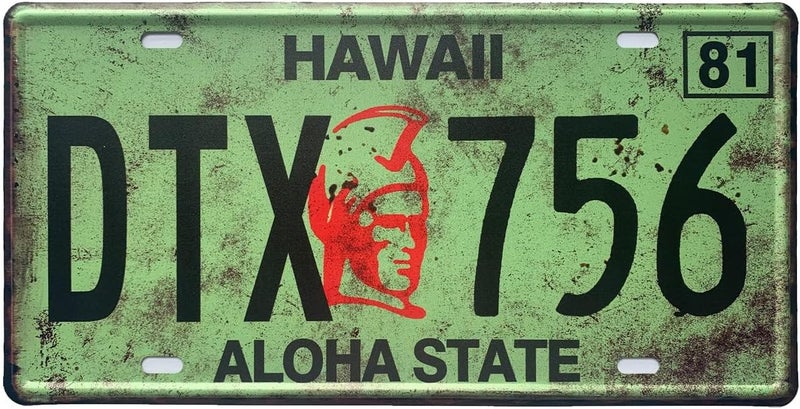 ROOKOPR Hawaii License Plate Aluminum Novelty Car Decor License Plates 12"x6" Front of Car Decorative Retro Rusty License Plate for Men Women Car-11 - Image 1
